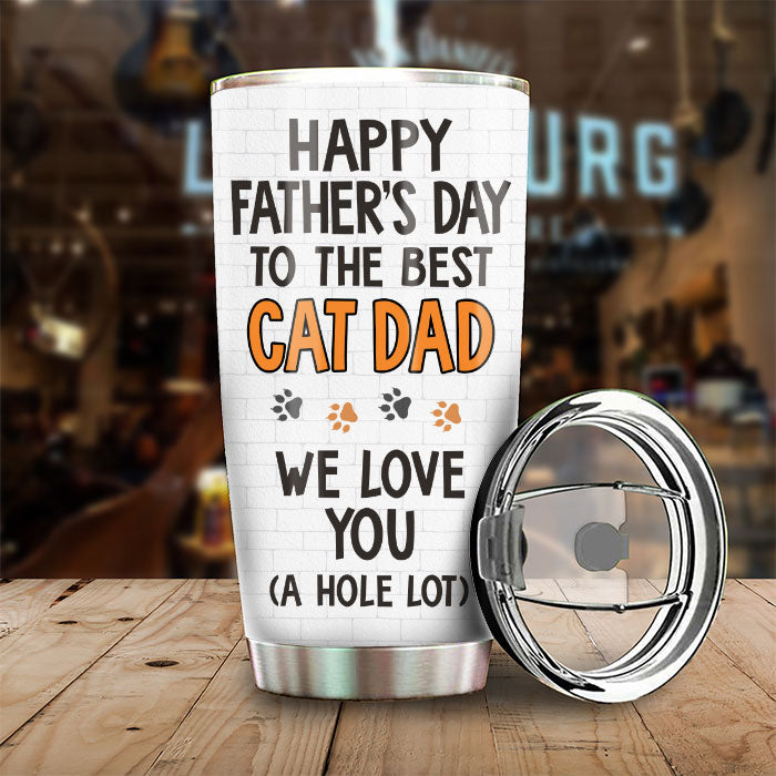 Nous aimons notre papa chat - Gobelet personnalisé - Cadeau pour la fête des pères