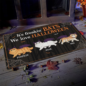 Tapis décoratif personnalisé « We Love Halloween » – Cadeau pour les amoureux des animaux, cadeau d'Halloween