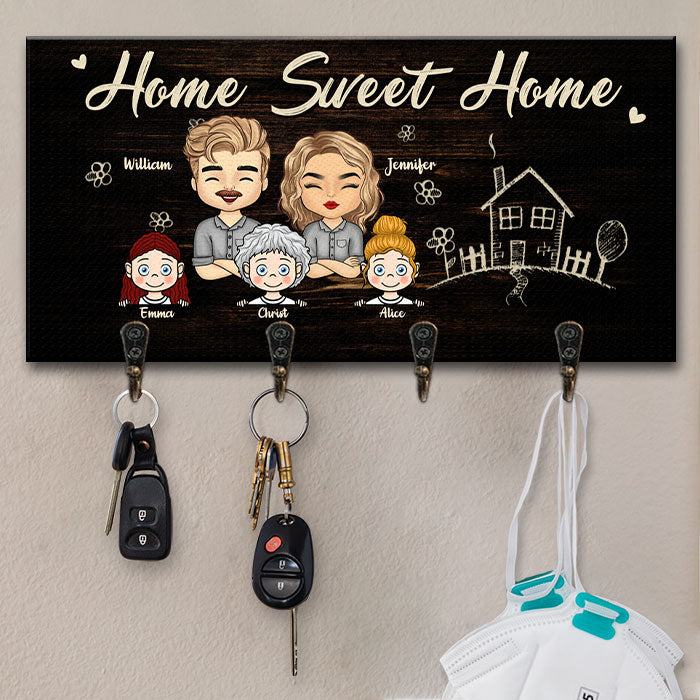 Il n'y a pas d'endroit plus heureux que notre maison - Porte-clés personnalisé, porte-clés - Cadeau pour couples, mari et femme