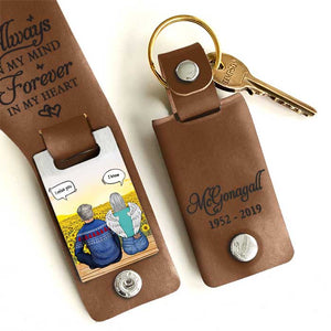 Tu es à jamais dans mon cœur - Porte-clés personnalisé en cuir PU - Cadeau commémoratif, cadeau de condoléances