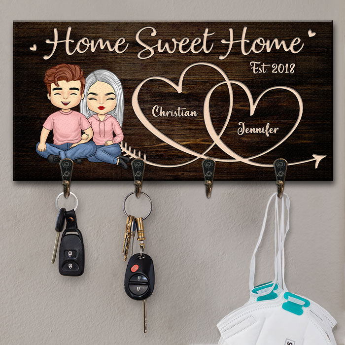 Il n'y a pas d'endroit plus charmant que la maison - Porte-clés personnalisé, porte-clés - Cadeaux d'anniversaire, cadeau pour couples, mari et femme