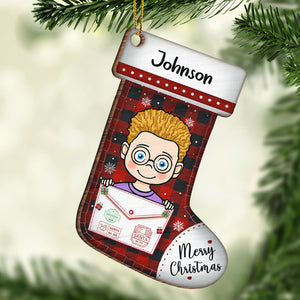 Happy Christmas With Kids - Personalized Shaped Ornament.
