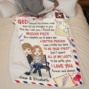 You Complete Me And Make Me A Better Person - Gift For Couples, Personalized Blanket.