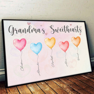 Les amours de grand-mère - Cadeau pour grand-mère - Affiche horizontale personnalisée