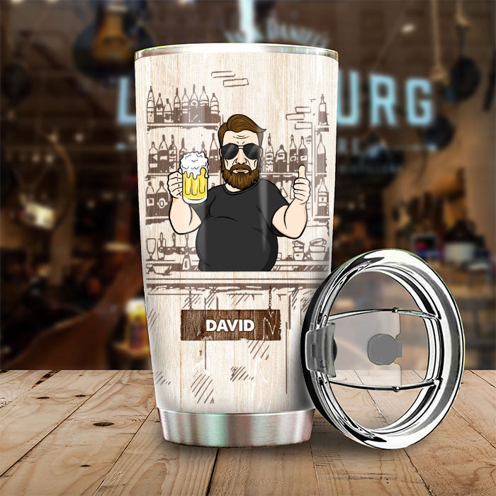 Construire mon corps de père, une bière à la fois - Cadeau pour papa, grand-père - Verre personnalisé