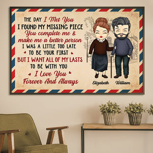 You Make Me A Better Person - Gift For Couples, Personalized Horizontal Poster.