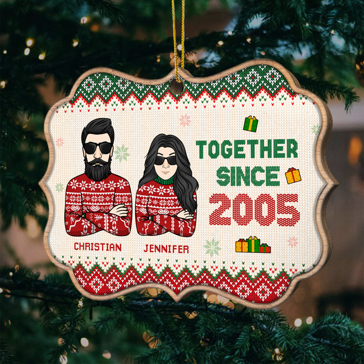 I Survived Many Years With Him And Nothing Can Scare Me - Gift For Couples, Husband Wife, Personalized Shaped Ornament.
