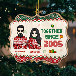 I Survived Many Years With Him And Nothing Can Scare Me - Gift For Couples, Husband Wife, Personalized Shaped Ornament.