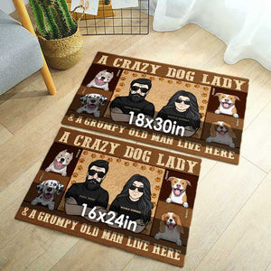 Une folle aux chiens - Tapis décoratif personnalisé - Cadeau pour les amoureux des animaux
