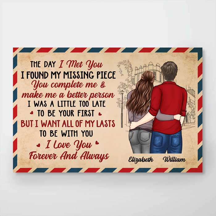 I Want All Of My Lasts To Be With You. I Love You, Forever & Always - Gift For Couples, Personalized Horizontal Poster.