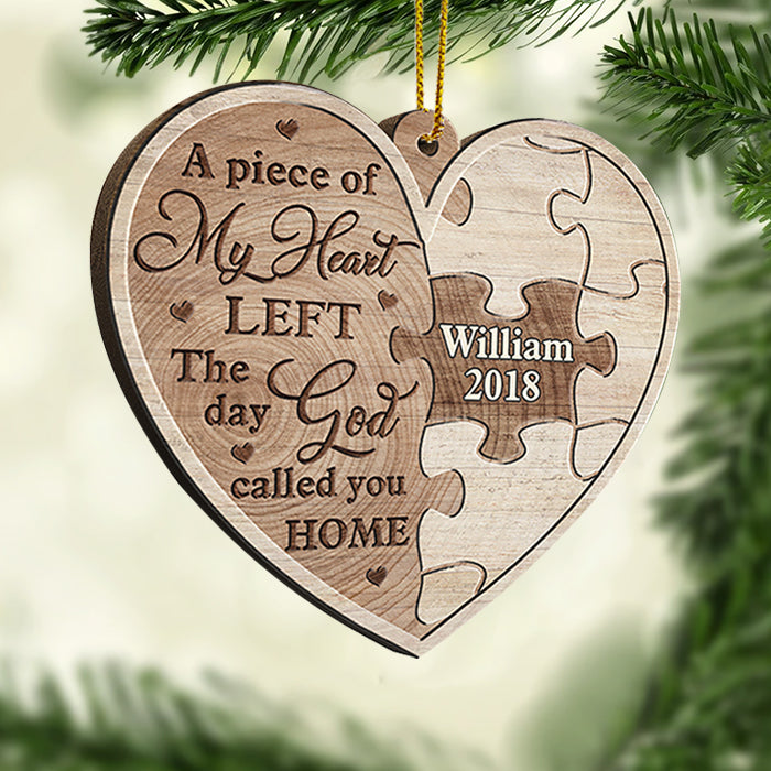 A Piece Of My Heart Left - Personalized Shaped Ornament.