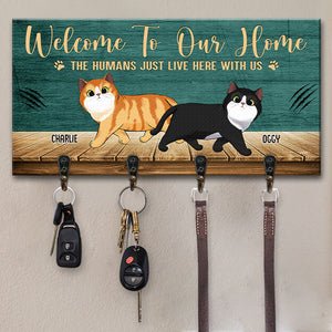 Bienvenue chez moi, les humains vivent simplement ici avec nous - Porte-clés personnalisé, porte-clés