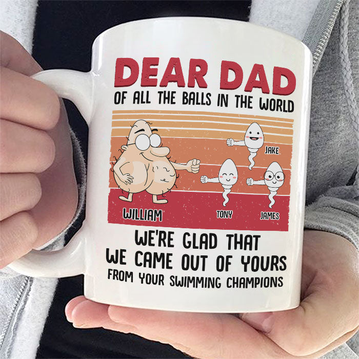 Cher papa, nous sommes heureux d'avoir réussi à t'en sortir - Cadeau pour la fête des pères, tasse personnalisée