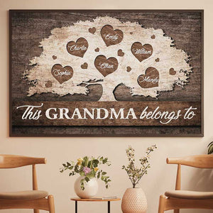This Grandma Belongs To These Kids - Personalized Horizontal Poster.