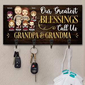 Nos plus grandes bénédictions nous appellent grands-parents - Porte-clés personnalisé, porte-clés - Cadeau pour couples, mari et femme