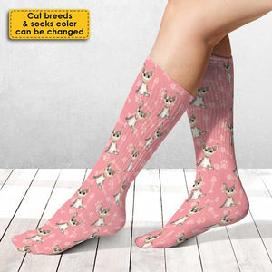 Colorful Paw - Gift for cat lovers - Personalized Socks.