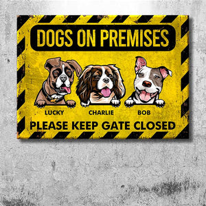 Beware Of Dogs Please Keep Gate Closed - Gift For Dog Lovers, Personalized Metal Sign.