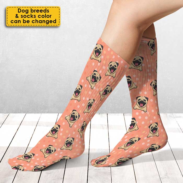 Colorful Dot - Gift For Dog Lovers - Personalized Socks.