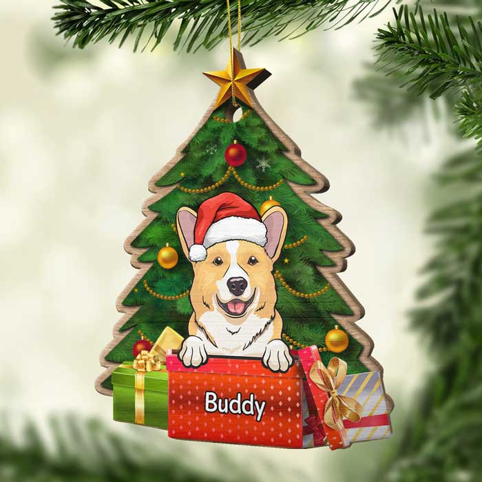 Under The Christmas Tree - Personalized Shaped Ornament.
