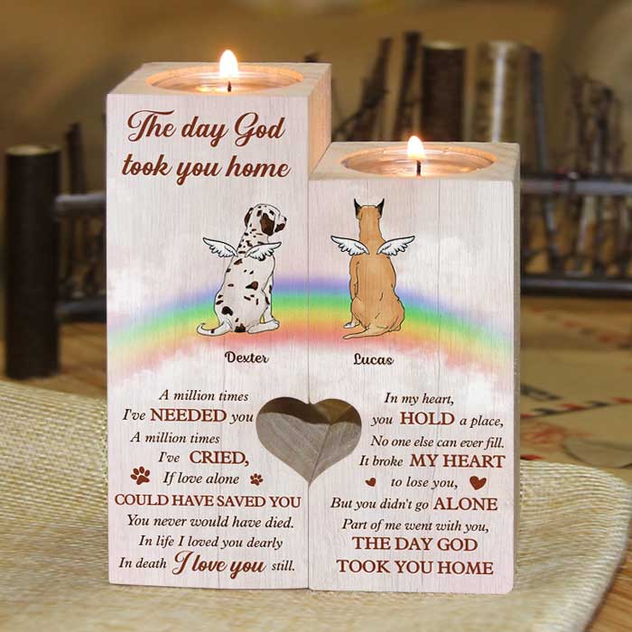 You Didn't Go Alone - Part Of Me Went With You - The Day God Took You Home - Personalized Candle Holder.