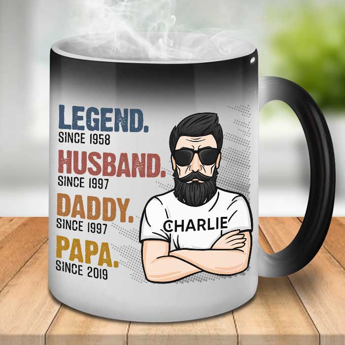 The Legend Husband - Gift For Dad, Funny Personalized Color Changing Mug.