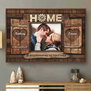 La maison est là où nous sommes ensemble - Télécharger une image, cadeau pour couple, mari et femme - Affiche horizontale personnalisée