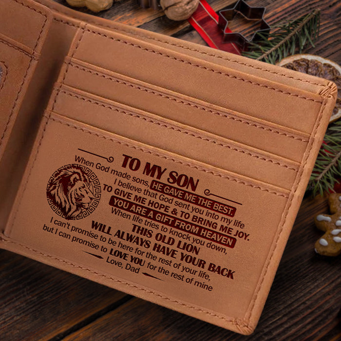 À mon fils, quand Dieu a créé des fils, il m'a donné le meilleur - Portefeuille à deux volets - À mon fils, cadeau pour fils, cadeau de papa et maman pour fils, cadeau d'anniversaire pour fils, cadeau de Noël
