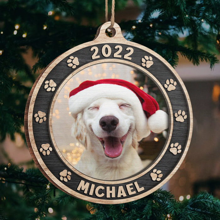 Joyeux Noël à tous les animaux ! Décoration de Noël ronde en bois personnalisée avec photo ! Télécharger une image, cadeau pour les amoureux des animaux, cadeau de Noël