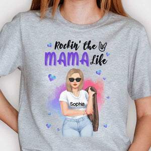 Rockin' The Mom Life - Cadeau pour maman, grand-mère - T-shirt unisexe personnalisé, sweat à capuche
