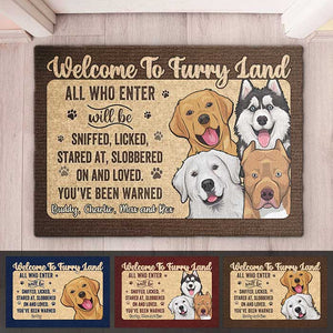 Bienvenue au pays des fourrures, vous avez été prévenu ! Tapis décoratif personnalisé ! Cadeau pour les amoureux des chiens, propriétaires de chiens, cadeau pour chien, cadeau pour les amoureux des animaux