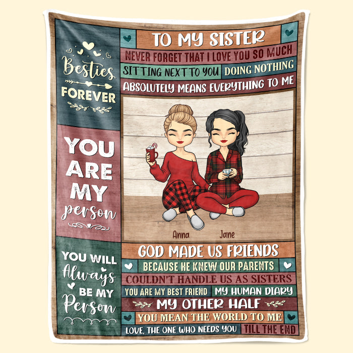 Tu es tout pour moi - Couverture personnalisée Bestie - Cadeau de Noël pour meilleures amies, BFF, sœurs
