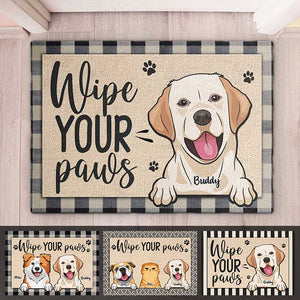Wipe Your Paws - Personalized Decorative Mat - Gift For Pet Lovers, Pet Owners, Pet Gift