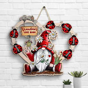 Grandma's Love Bugs - Panneau en bois personnalisé - Cadeau pour grand-mère et grands-parents