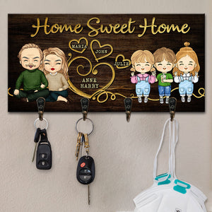Porte-clés personnalisé « Home Sweet Home » pour parents et enfants ; cadeaux d'anniversaire, cadeaux pour couples, mari et femme