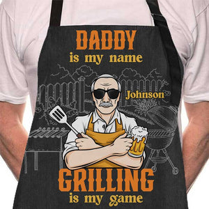 Papa est mon nom - Tablier personnalisé - Cadeau pour papa, grand-père