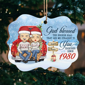 Cela m'a conduit directement à toi - Décoration de Noël en bois personnalisée en forme de Benelux - Cadeau pour couple, mari et femme, anniversaire, fiançailles, mariage, cadeau de mariage, cadeau de Noël