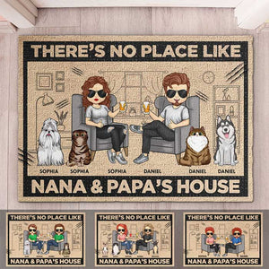 Il n'y a pas d'endroit comme la maison de Nana et Papa - Cadeau pour couples, mari et femme, tapis décoratif personnalisé