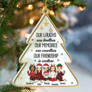 Notre amitié dure pour toujours - Ornement personnalisé Bestie - En forme d'arbre en acrylique - Cadeau de Noël pour meilleures amies, meilleures amies, sœurs