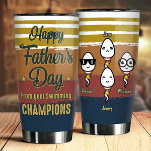 Bonne fête des pères de la part de vos champions de natation - Cadeau pour papa, cadeau pour la fête des pères - Gobelet personnalisé