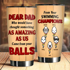 Cher papa, de la part de tes champions de natation - Cadeau pour papa - Gobelet personnalisé