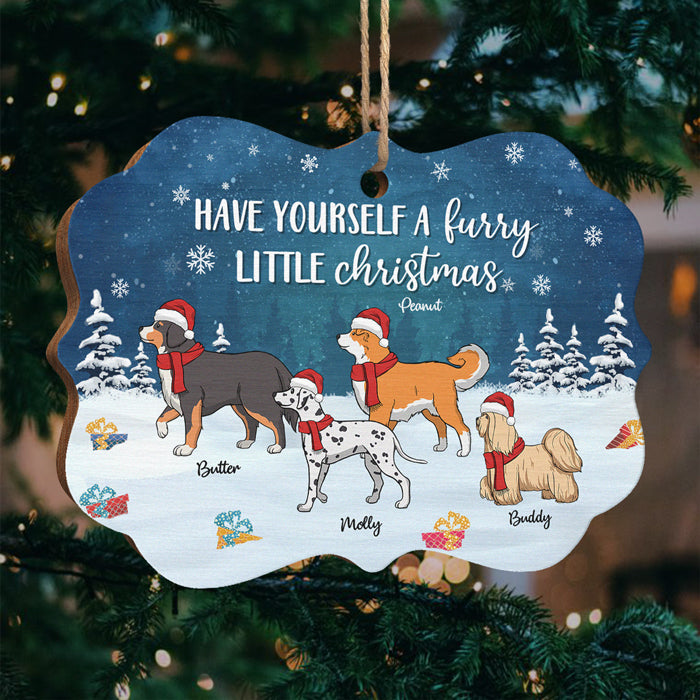 Petit Noël en fourrure - Décoration personnalisée pour chien - Bois en forme de Benelux - Cadeau de Noël pour propriétaires et amoureux des animaux