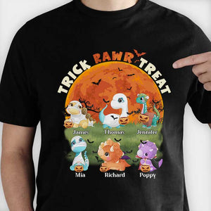 Trick Rawr Treat - T-shirt unisexe personnalisé, sweat à capuche, sweat-shirt - Cadeau pour les membres de la famille, cadeau d'Halloween