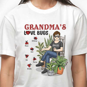 Grandma's Love Bugs - T-shirt unisexe personnalisé, sweat à capuche, sweat-shirt - Cadeau pour grand-mère et grands-parents