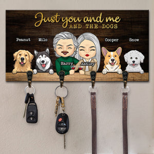 Porte-clés personnalisé « Home Sweet Home », « Toi, moi et les chiens » ; cadeaux d'anniversaire, pour couples, mari, femme, amoureux des chiens