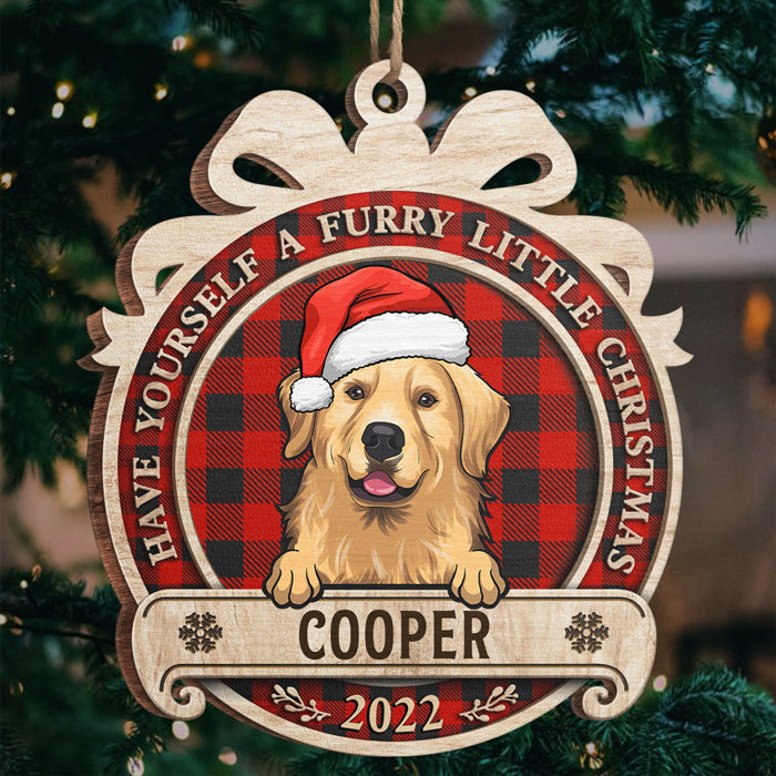 Offrez-vous un Noël tout en fourrure ! Décoration personnalisée pour chien et chat ! Forme ronde en bois ! Cadeau de Noël pour les propriétaires et les amoureux des animaux.