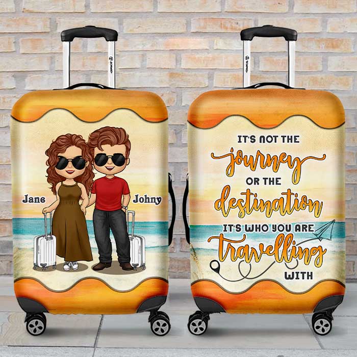 Ce n'est pas le voyage qui compte, c'est avec qui vous voyagez - Cadeau pour couples, mari et femme - Housse de bagage personnalisée
