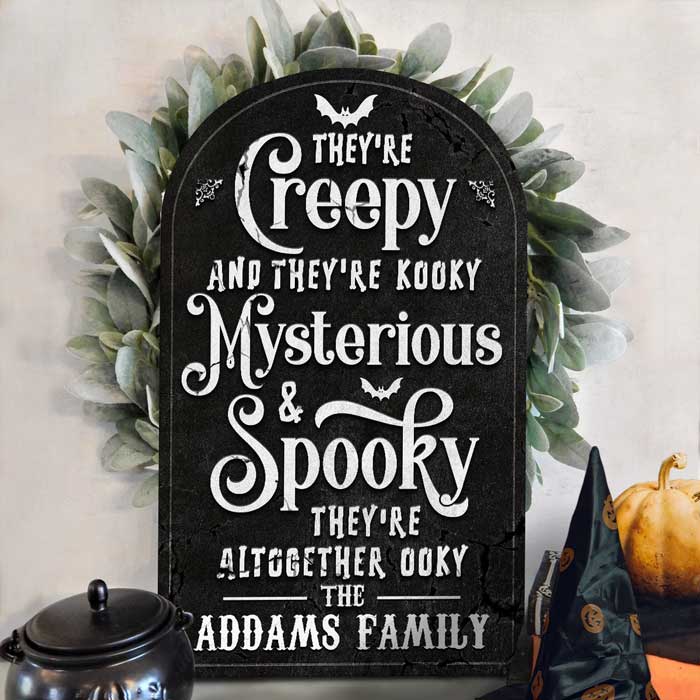 They're Altogether Ooky - Personalized Shaped Wood Sign - Gift For Family, Halloween Gift
