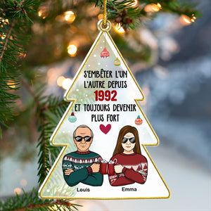 S'embêter l'un l'autre et toujours devenir plus fort - Décoration de Noël personnalisée en acrylique en forme de sapin de Noël - Cadeau pour couple, mari, femme, anniversaire, fiançailles, mariage, cadeau de mariage, cadeau de Noël