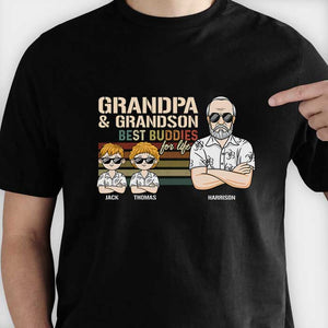 Grand-père et petit-fils, meilleurs amis pour la vie ! T-shirt, sweat à capuche et sweat-shirt unisexe personnalisé ! Cadeau pour grand-père et grands-parents