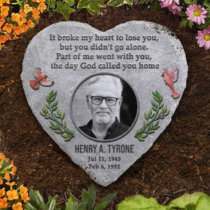 Une partie de moi est partie avec toi, le jour où Dieu t'a rappelé à lui - Pierre commémorative personnalisée, pierre tombale humaine - Télécharger une image, cadeau commémoratif, cadeau de condoléances